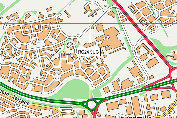 RG24 9UG map - OS VectorMap District (Ordnance Survey)