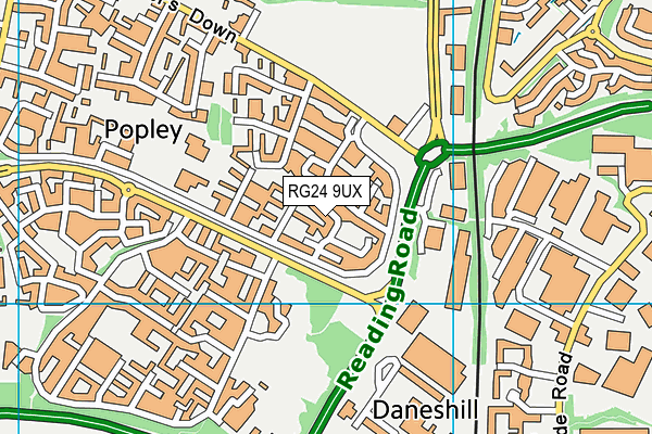 RG24 9UX map - OS VectorMap District (Ordnance Survey)