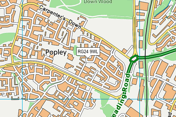 RG24 9WL map - OS VectorMap District (Ordnance Survey)