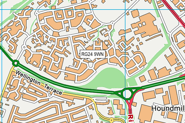 RG24 9WN map - OS VectorMap District (Ordnance Survey)