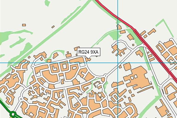 RG24 9XA map - OS VectorMap District (Ordnance Survey)