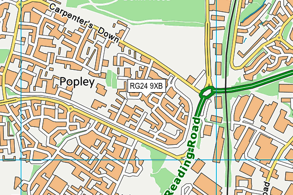 RG24 9XB map - OS VectorMap District (Ordnance Survey)