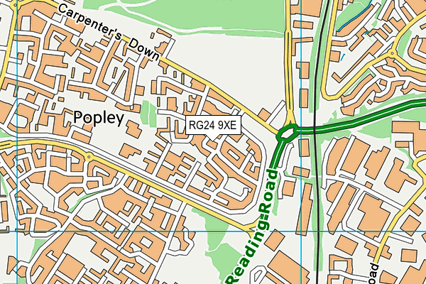 RG24 9XE map - OS VectorMap District (Ordnance Survey)