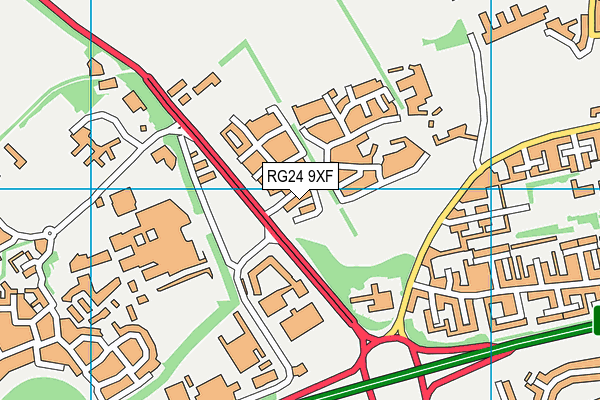 RG24 9XF map - OS VectorMap District (Ordnance Survey)
