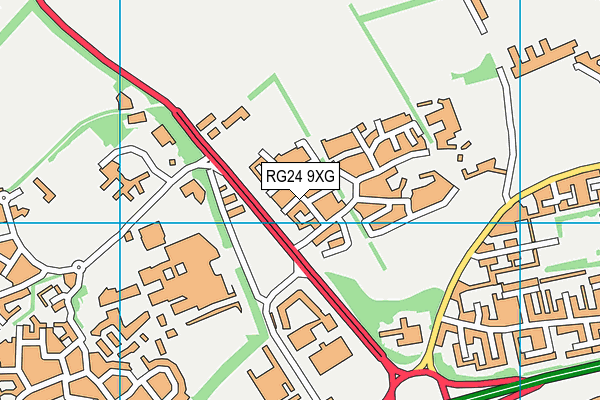 RG24 9XG map - OS VectorMap District (Ordnance Survey)