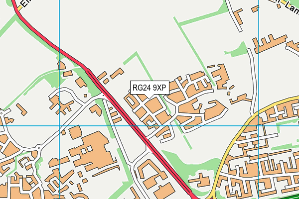 RG24 9XP map - OS VectorMap District (Ordnance Survey)