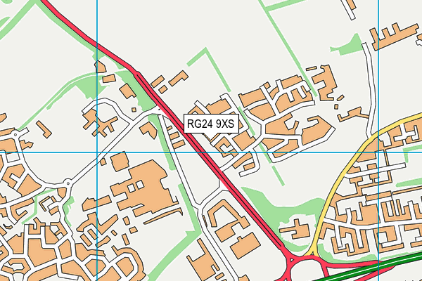 RG24 9XS map - OS VectorMap District (Ordnance Survey)