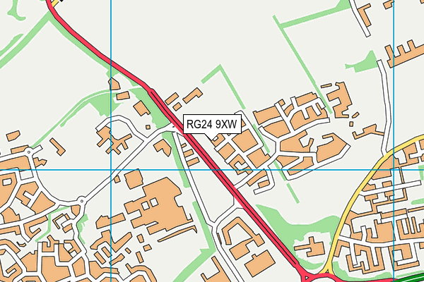 RG24 9XW map - OS VectorMap District (Ordnance Survey)