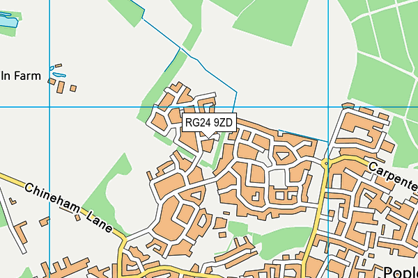 RG24 9ZD map - OS VectorMap District (Ordnance Survey)