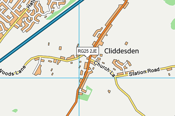 RG25 2JE map - OS VectorMap District (Ordnance Survey)