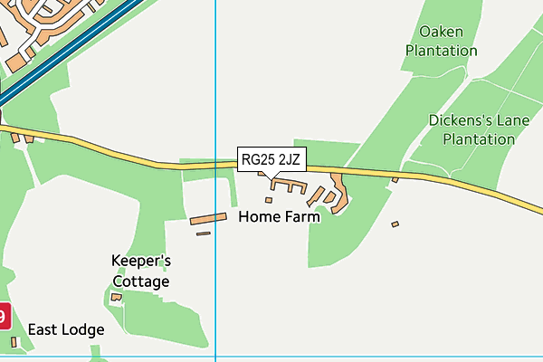 RG25 2JZ map - OS VectorMap District (Ordnance Survey)