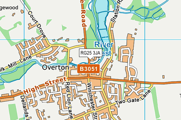 RG25 3JA map - OS VectorMap District (Ordnance Survey)