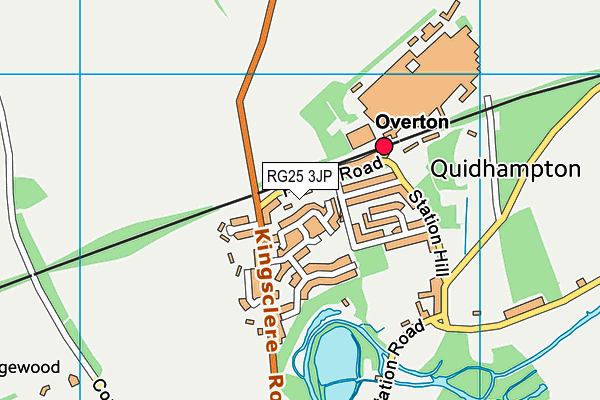 RG25 3JP map - OS VectorMap District (Ordnance Survey)