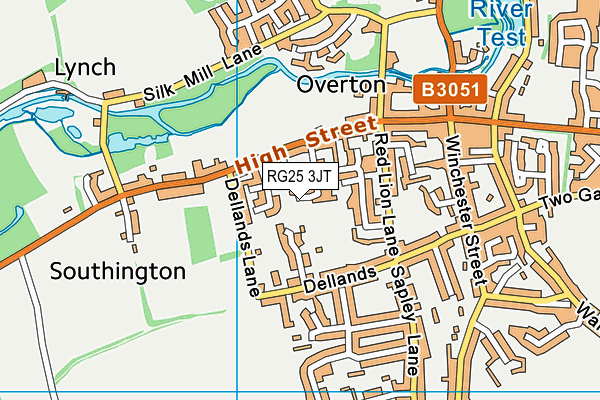 RG25 3JT map - OS VectorMap District (Ordnance Survey)
