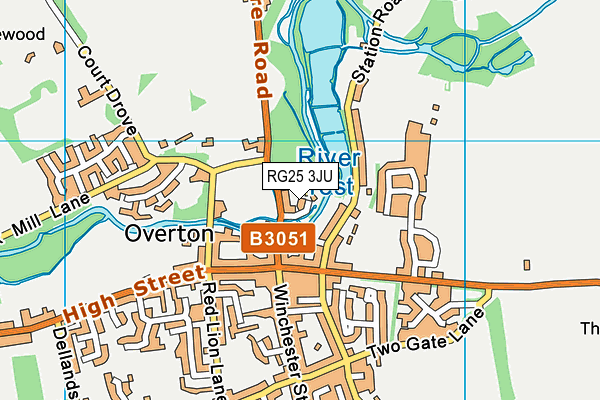 RG25 3JU map - OS VectorMap District (Ordnance Survey)