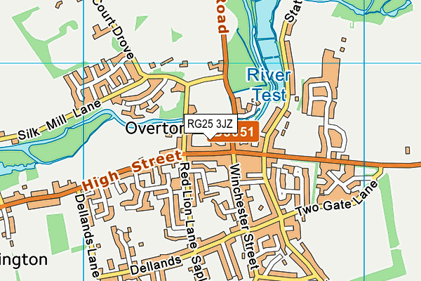 RG25 3JZ map - OS VectorMap District (Ordnance Survey)