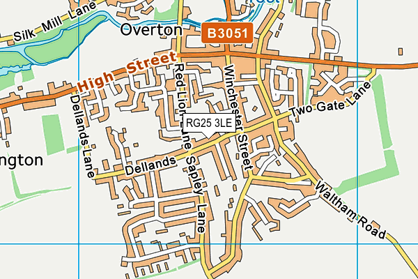 RG25 3LE map - OS VectorMap District (Ordnance Survey)