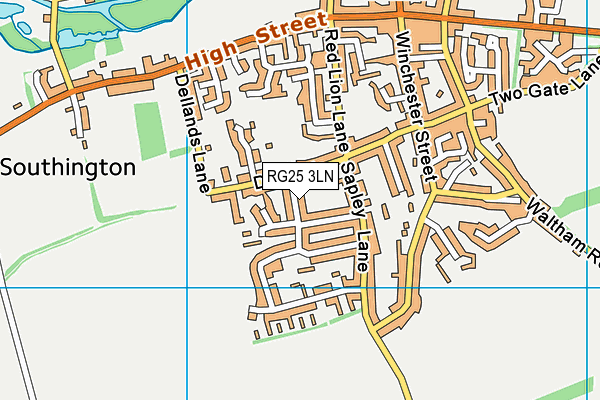 RG25 3LN map - OS VectorMap District (Ordnance Survey)