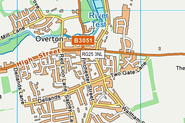 RG25 3NL map - OS VectorMap District (Ordnance Survey)
