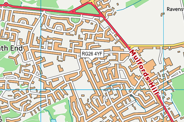 RG26 4YF map - OS VectorMap District (Ordnance Survey)