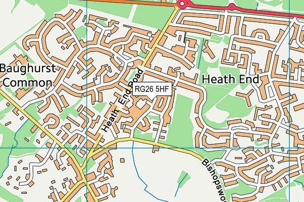 RG26 5HF map - OS VectorMap District (Ordnance Survey)