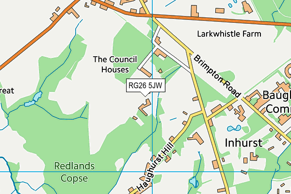 RG26 5JW map - OS VectorMap District (Ordnance Survey)