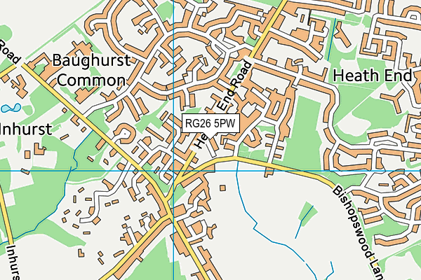 RG26 5PW map - OS VectorMap District (Ordnance Survey)