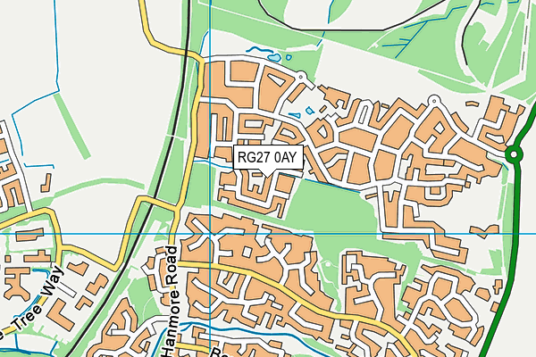 RG27 0AY map - OS VectorMap District (Ordnance Survey)