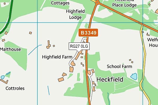 RG27 0LG map - OS VectorMap District (Ordnance Survey)