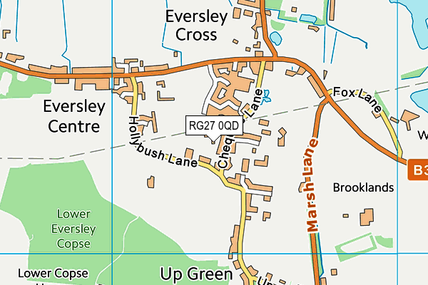 RG27 0QD map - OS VectorMap District (Ordnance Survey)