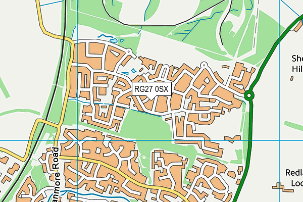 RG27 0SX map - OS VectorMap District (Ordnance Survey)