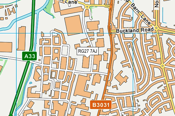 RG27 7AJ map - OS VectorMap District (Ordnance Survey)