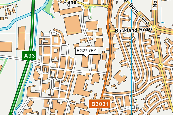 RG27 7EZ map - OS VectorMap District (Ordnance Survey)