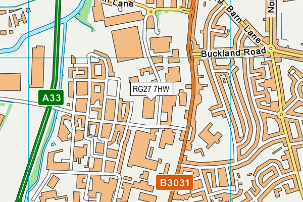 RG27 7HW map - OS VectorMap District (Ordnance Survey)