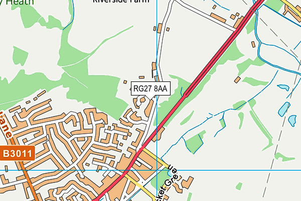 RG27 8AA map - OS VectorMap District (Ordnance Survey)