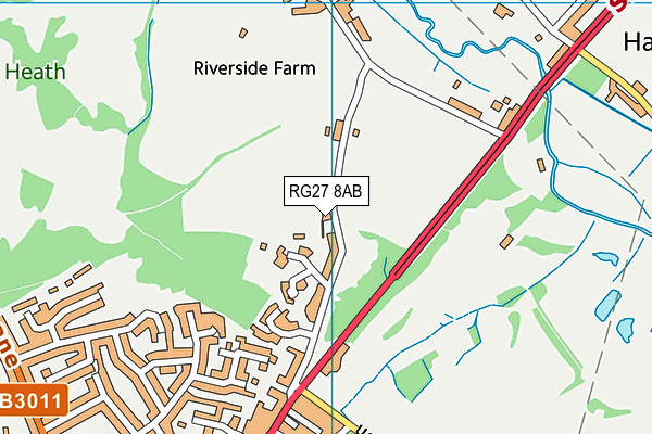 RG27 8AB map - OS VectorMap District (Ordnance Survey)