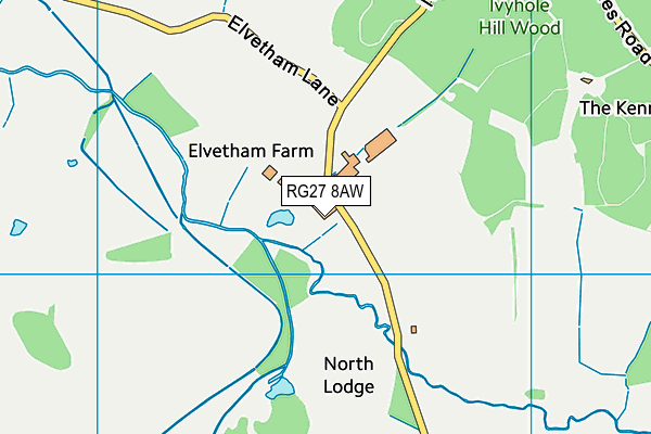 RG27 8AW map - OS VectorMap District (Ordnance Survey)