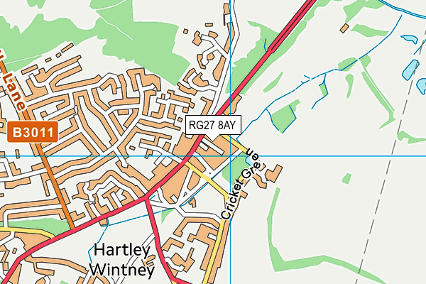 RG27 8AY map - OS VectorMap District (Ordnance Survey)