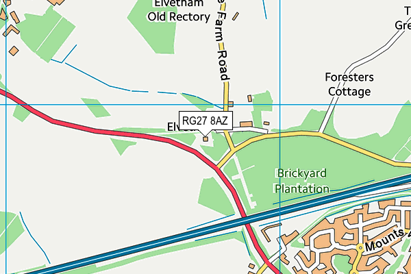 RG27 8AZ map - OS VectorMap District (Ordnance Survey)