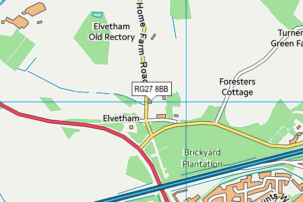 RG27 8BB map - OS VectorMap District (Ordnance Survey)