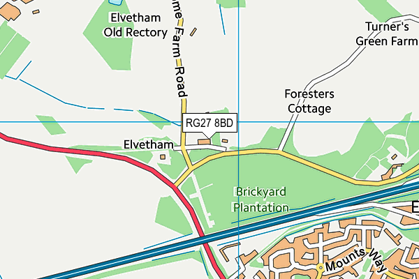 RG27 8BD map - OS VectorMap District (Ordnance Survey)