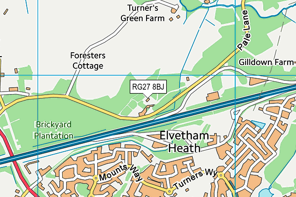 RG27 8BJ map - OS VectorMap District (Ordnance Survey)