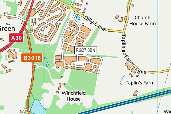 RG27 8BN map - OS VectorMap District (Ordnance Survey)