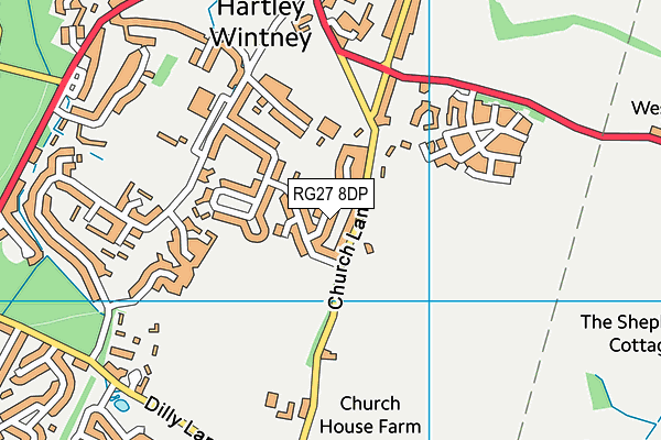 RG27 8DP map - OS VectorMap District (Ordnance Survey)