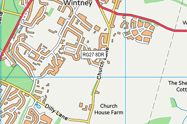 RG27 8DR map - OS VectorMap District (Ordnance Survey)