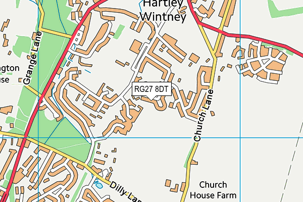 RG27 8DT map - OS VectorMap District (Ordnance Survey)