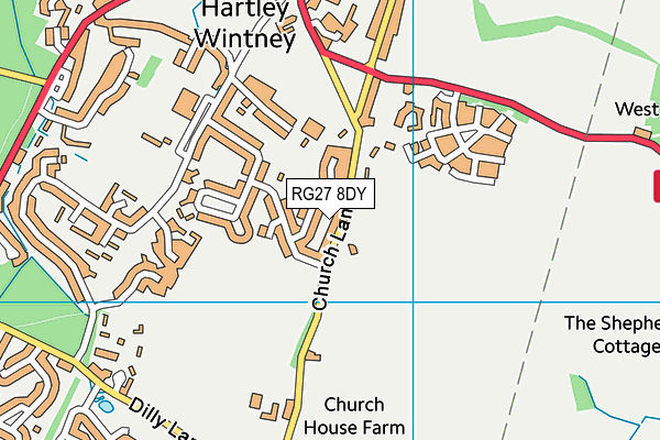 RG27 8DY map - OS VectorMap District (Ordnance Survey)