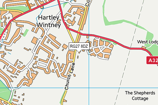 RG27 8DZ map - OS VectorMap District (Ordnance Survey)