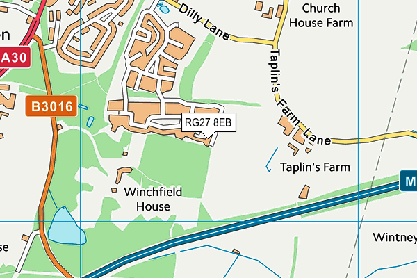 St Marys Park Pitch map (RG27 8EB) - OS VectorMap District (Ordnance Survey)