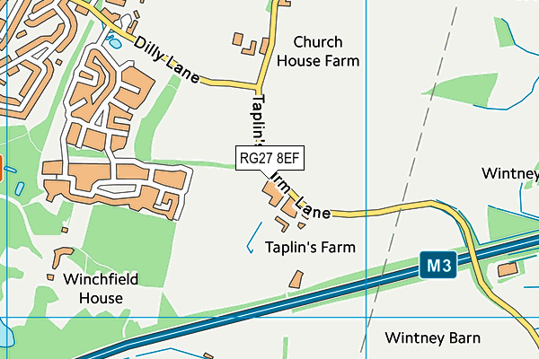 RG27 8EF map - OS VectorMap District (Ordnance Survey)